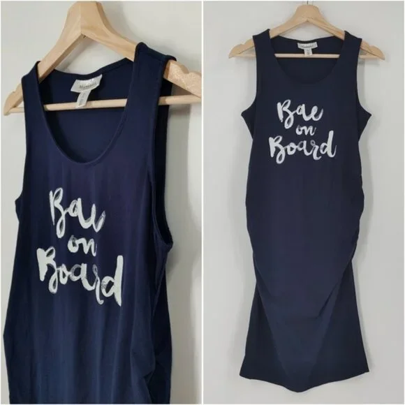 Motherhood Ruched Graphic Dress - Picture 1 of 5